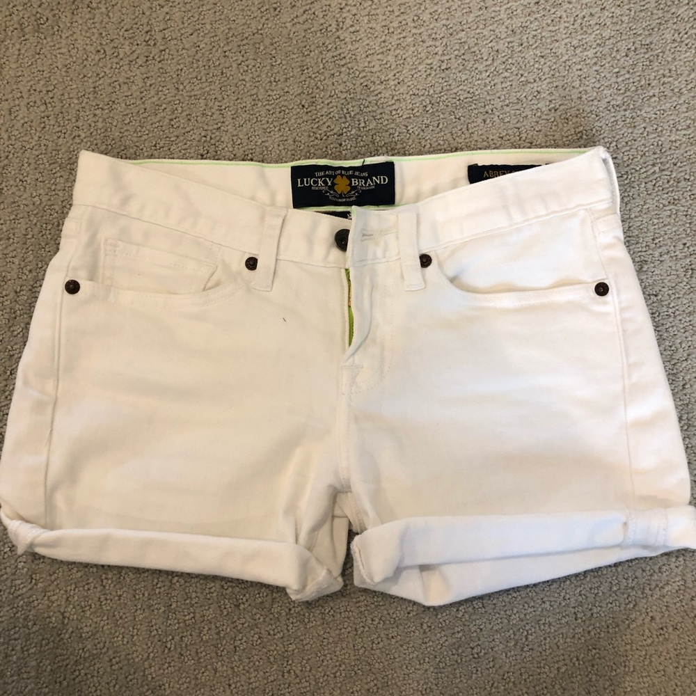 lucky brand white jean shorts
